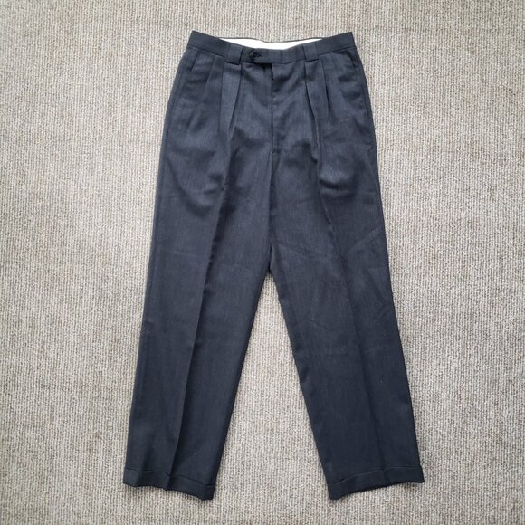 VTG Mani Giorgio Armani Suit 40R Barneys Charcoal Double Breasted Pleated Pants - Picture 10 of 16